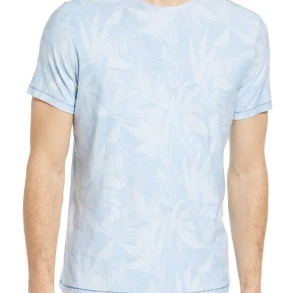 Benson Reverse Print Slub T-Shirt, Blue, Size Medium - Picture 1 of 5